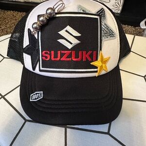 Black and White Trucker Hat with Star Patch